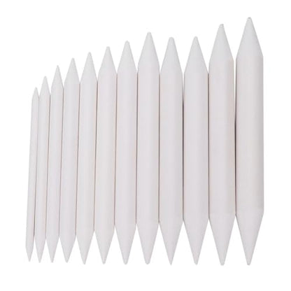 Anu Limen 12Pcs Rice Paper Blending Stumps for Drawing, Soft Sketch Smudging Sticks, White Paper Art Blenders for Shading and Detail Work