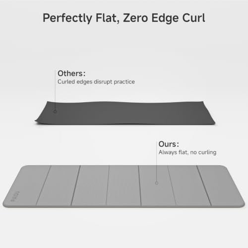 PAIDU Foldable Yoga Mat 10mm Thick, 75"x26" Non-Slip Fitness Exercise Mat - color: Grey