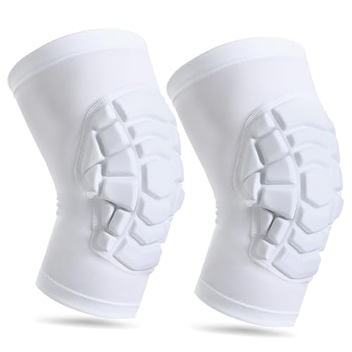 Wrestling Knee Pads for Kids Youth Adult, Knee Compression Sleeve for Basketball Volleyball Football, 1 Pair Short Knee Pads Sleeves ((#2) White-2pcs,Medium) - color: (#2) White-2pcs, size: Medium