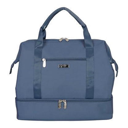 Jessica Simpson Countryside Weekender Duffel 100% Polyester Drop Bottom Bag - color: Oceanview