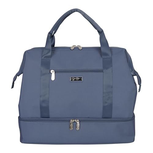 Jessica Simpson Countryside Weekender Duffel 100% Polyester Drop Bottom Bag - color: Oceanview