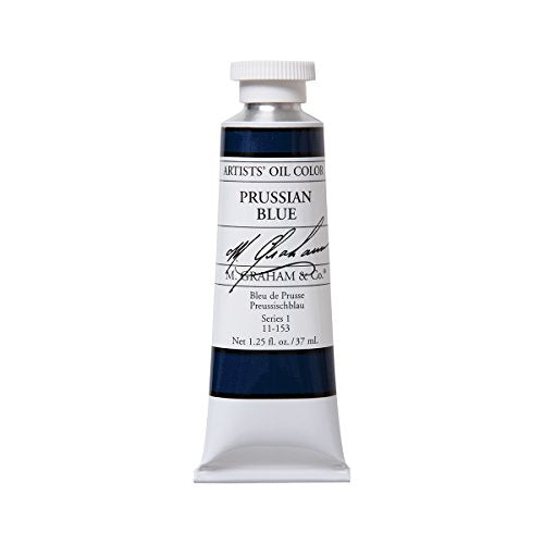 M. Graham Artist Oil Paint Prussian Blue 1.25oz/37ml Tube - color: Prussian Blue, size: 1.25 Fl Oz (Pack of 1)