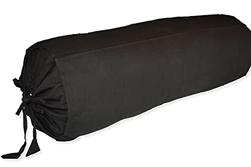 Bolster removable cover cotton (Black, 6" x 16" (15cm x 40 cm)) - color: Black, size: 6" x 16"