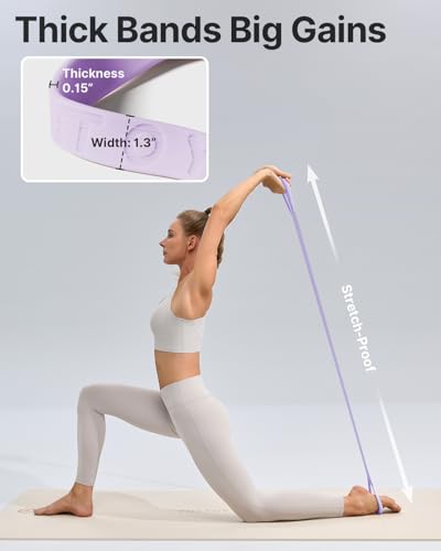 YOTTOY Figure 8 Resistance Band, Elastic Resistance Band with Comfortable Handles for Home Workout, Physical Therapy, Arm, Leg & Glute Training - color: Purple