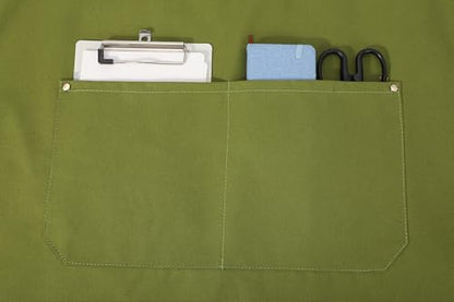 AFUN Chef Aprons for Women Men with Oversized Pockets, 12-Ounce Cotton Canvas Cross Back Water Repellent Apron (Army Green) - color: Army Green