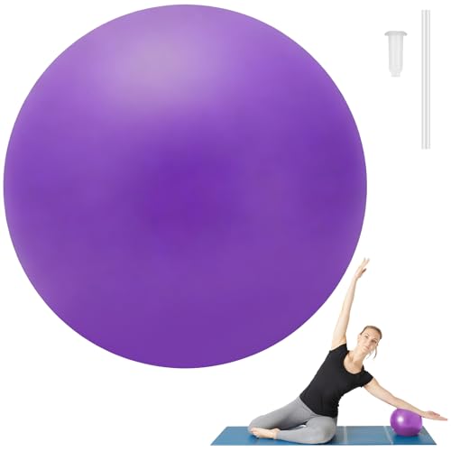 Small Pilates Ball 9 Inch Small Exercise Ball Mini Workout Yoga Balls for Gym Yoga, Core Training, Fitness, Workout, Stability, Improves Balance - color: Purple