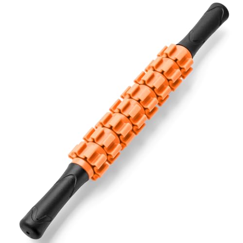 ZanLLW Muscle Roller Stick, Muscle Roller, Liposuction Massage Roller for Lymphatic Drainage, Massager Stick for Relief Muscle Soreness, Trigger Points, Help Exercise Runner Legs, Back Recovery - color: Orange
