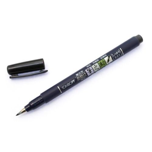 Fudenosuke Brush Pen Black x6-pen pack, with Takes To Do List Notepad - Calligraphy Pens for Writing and Art Drawings (3x Soft + 3x Hard) - style: 3x Soft + 3x Hard