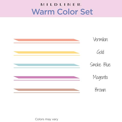 Zebra Pen MILDLINER No Bleed Highlighter, Warm Colors, Dual Tip, 5-Pack - color: Warm