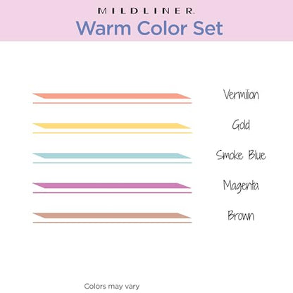 Zebra Pen MILDLINER No Bleed Highlighter, Warm Colors, Dual Tip, 5-Pack - color: Warm