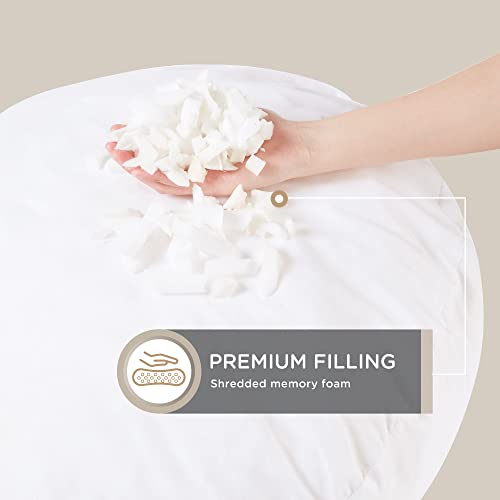 Codi 32" Floor Cushions, Large Meditation Pillow Insert for Adults, Round | Shredded memory foam, Comfortable seating inserts, Durable ground thick seat, White, Spot clean - color: White (Insert Only), size: 1 Pack