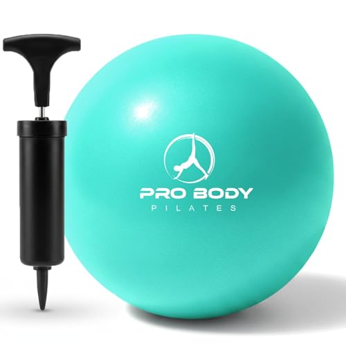 ProBody Pilates Ball Small with Pump - 9 Inch Small Exercise Ball - color: Aqua