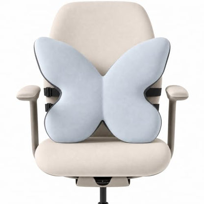 Butterfly Lumbar Support Pillow for Car and Chair, Gray - color: Gray-1