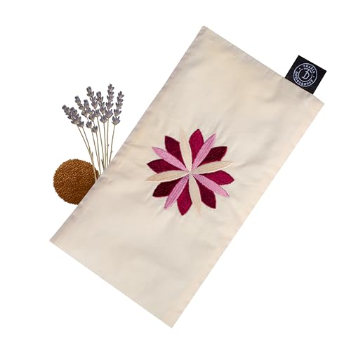 Tharie Organic Cotton Aromatherapy Eye Pillow with Flaxseed & Lavender, Hot & Cold Use, 23 x 13 cm