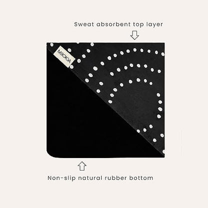Travel Yoga Mat 1.5mm | Foldable, Lightweight Mat | Use for Travel, Backpacking, Yoga Retreat, Outdoors, Gym, Pilates, Machine Washable, Eco-Friendly - color: Black