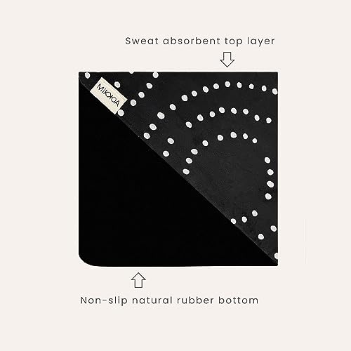 Travel Yoga Mat 1.5mm | Foldable, Lightweight Mat | Use for Travel, Backpacking, Yoga Retreat, Outdoors, Gym, Pilates, Machine Washable, Eco-Friendly - color: Black