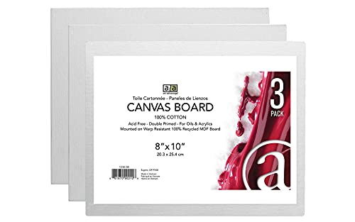 Art Advantage 8-Inch by 10-Inch Canvas Board, 3-Pack (1230-08) - size: 8-inch x 10-inch, 3 Pack