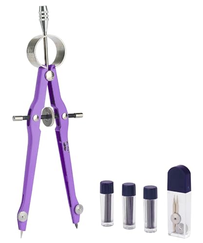 Mr. Pen- Professional Compass for Geometry, Extra Lead | Metal Compass Drawing Tool for Students, Drafting and Engineering, Technical Drawings, Circles and Geometry Projects - color: Purple