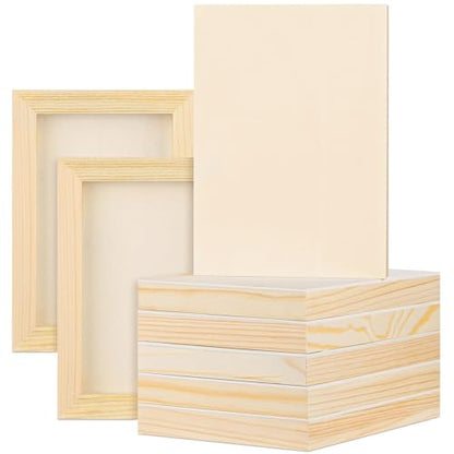 Aodaer 8 Pack Wood Panels 5 x 7 Inch Wooden Panels Canvas Unfinished Craft Wood Boards Panels for Art Crafts Acrylic and Oil Painting Pouring DIY Projects - size: 5 x 7 Inch