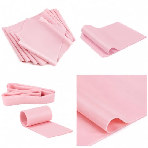 TPE Resistance Bands Flat Exercise Stretch Bands for Yoga Pilates Home Fitness Training - color: Pink