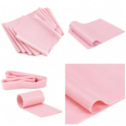 TPE Resistance Bands Flat Exercise Stretch Bands for Yoga Pilates Home Fitness Training - color: Pink