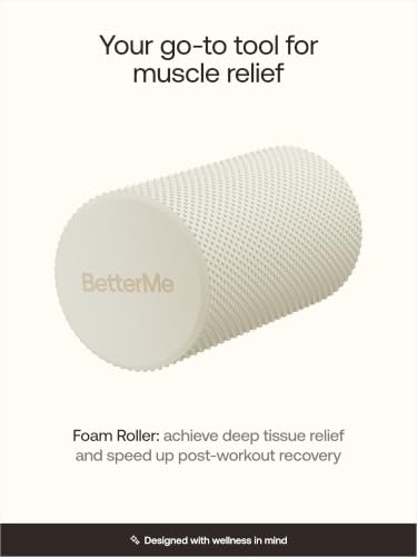BetterMe Foam Roller for Muscle Recovery – High Density Exercise Roller for Back &Legs – Deep Tissue Massage Roller for Tension, Relief & Stretching (Ivory) - color: Ivory