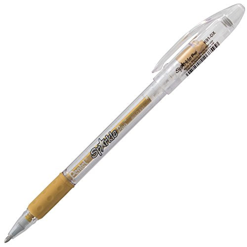 Pentel Arts Sparkle Pop Metallic Gel Pen, 1.0mm Bold Line, Gold & Silver Ink, Pack of 2 (K91PABPXZ) - size: 2 Count (Pack of 1), style: Sparkle Pop