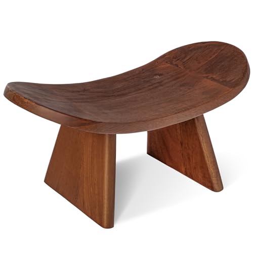 Wood Meditation Ergonomic Kneeling Bench - 16.5" x 8.3" x 7.1" Yoga, Prayer, Meditation Bench - Meditation Stool Made of Strong and Durable Mango Wood - Indoor Outdoor Meditation Seat