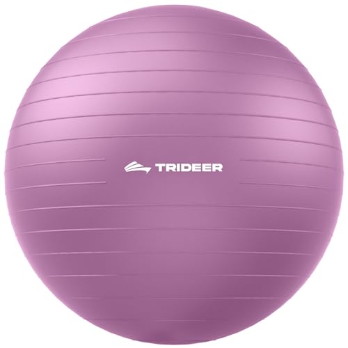 Trideer Yoga Ball for Exercise, Pilates, Core & Balance Training, Stability Ball for Pregnancy & Birthing Prep, Physical Therapy, Daily Stretching, Office Chair for Active Sitting, Quick Pump Included - color: Bellflower Purple, size: L(23-26ines/58-65cm)