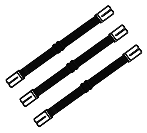 Women's Non-slip Adjustable Elastic Bra Strap Clips Holder-3 Packs - color: Black