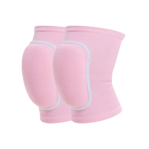 JUMISEE Kids Knee Pad, Anti-Slip Padded Sponge Knee Brace Breathable Flexible Elastic Knee Support for Football Volleyball Dance Skating Basketball Sports - color: Light Pink, size: X-Small(4-7 Years old)