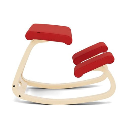 Varier Ergonomic Kneeling Chair, Rocking Knee Stool for Home Office Desk - color: Natural/Red