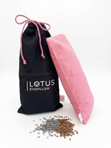 Lotus Lavender Eye Pillow - Weighted Mask for Sleep & Meditation, Pink - color: Pink