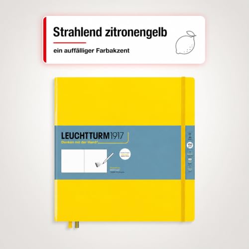 Leuchtturm1917 - Square Hardcover Sketchbook (Lemon) - 112 Pages of 150g/m² Paper - color: Lemon, size: Square