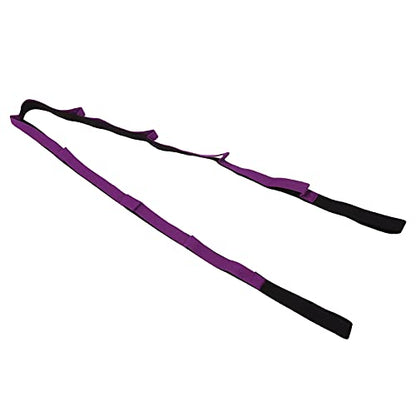 Stretch Strap Yoga Stretching Band MultiLoop Fitness Equipment for Yoga Pilates Muscle Stretching Physical Workouts Durable Tight Weaving Technology Unbreakable Design for Men - color: Daisy Rope Purple (Simplified Version)