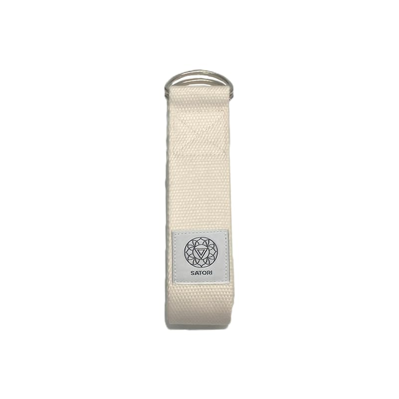 Yoga Strap for Stretching, Exercise, Flexibility Training, Durable Cotton with Double D-Ring, Improves Flexibility for Yoga, Workout, Pilates. - color: Cream