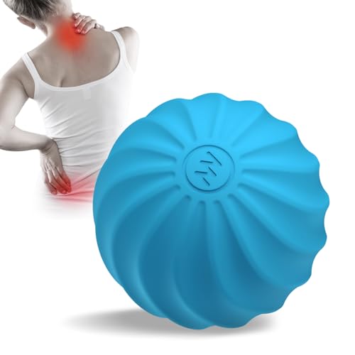 2.3" Mini Vibrating Massage Ball, 10-Speed Vibrating Foam Roller, Lacrosse Ball Massage Ball Therapy for Relieving Muscle Tension & Soreness, Vibrating Massage Roller for Plantar Fasciitis(Blue) - color: Blue
