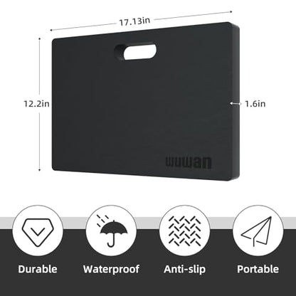 Yoga kneeling mat, 1.5inch Thick,Knee Push-ups, Plank Support & Yoga Elbows/Knees Mat Provides Cushion for Kneeling & Elbows - color: Black with leather front