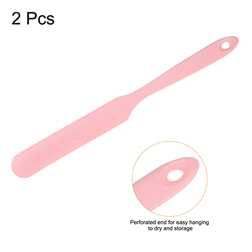 HARFINGTON 2Pcs Silicone Spatula Scraper 9.45" Reusable Non-Stick Flexible Spatulas for Epoxy Resin Liquid Paint Arts DIY Crafts, Pink - color: Pink