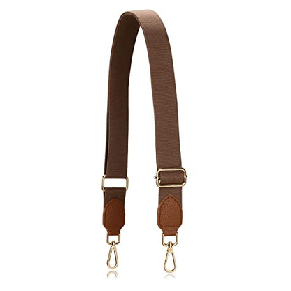 Allzedream Purse Straps Replacement Crossbody Bags Handbag Wide Canvas Leather Adjustable - color: Brown a