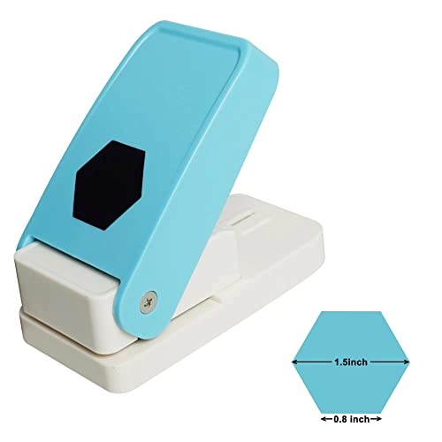 1.5 inch Hexagon Punch Craft Lever Punch Handmade Paper Punch for Crafting Scrapbooking Cards,DIY Cards Making Candy Color by Random - color: 1.5 inch Hexagon