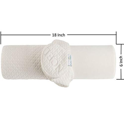 Comfort Memory Foam Neck Roll and Cervical Bolster Round Pillow with Removable Washable Soft Cover for Spine and Neck Back Lumbar Leg Vertebra Support (18x6 inch Pillow) - size: 18"x6" Pillow