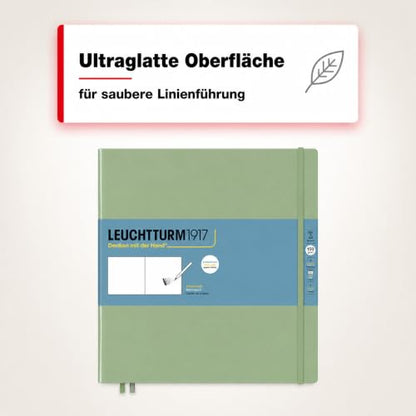 Leuchtturm1917 - Square Hardcover Sketchbook (Sage) - 112 Pages of 150g/m² Paper - color: Sage, size: Square