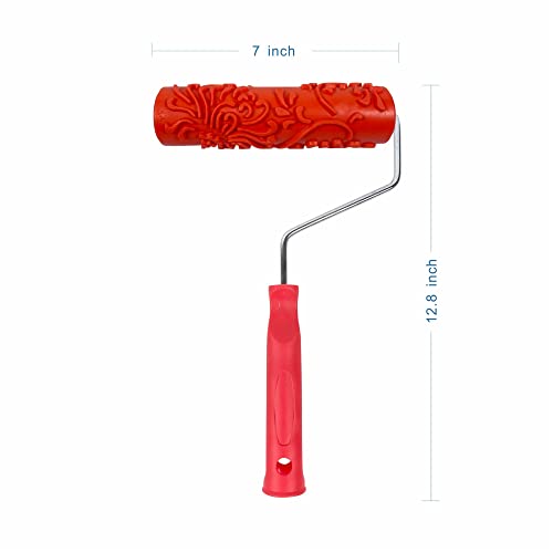 Nichiyo 7'' Texture Roller DIY Decorative Art Pattern Paint Roller Rubber Roller for Walls, Furnitures and Floors Decoration(EG043T) | Embossing Texture Rubber Roller Painting Supplies Pattern Paint Roller Rubber Roller for Walls, Furnitures Decoration(EG