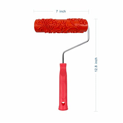 Nichiyo 7'' Texture Roller DIY Decorative Art Pattern Paint Roller Rubber Roller for Walls, Furnitures and Floors Decoration(EG043T) | Embossing Texture Rubber Roller Painting Supplies Pattern Paint Roller Rubber Roller for Walls, Furnitures Decoration(EG