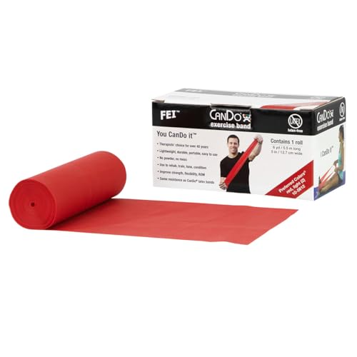 CanDo Latex-Free Exercise Band 6 Yard Roll - color: Red: Light, size: 6 yard roll