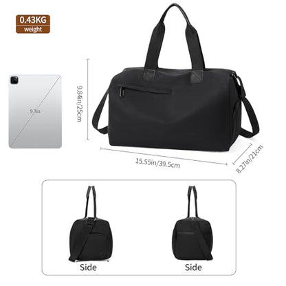 Handbag for Women Yoga Bag Large Capacity Yoga Pad Buckle with Shoe Compartment Water Bottle Sports Gym Bag Travel - color: B01-1 Black