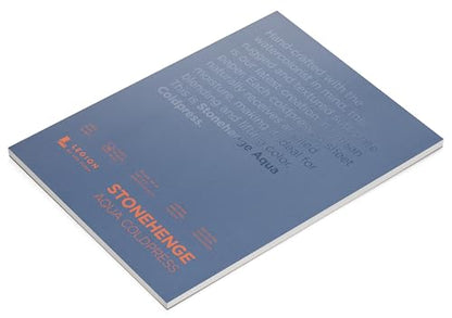 Stonehenge Aqua White Medium Weight Block, 140lb, Coldpress, 15 Sheets for Wet and Dry Media (9X12) - size: 9 x 12 inches