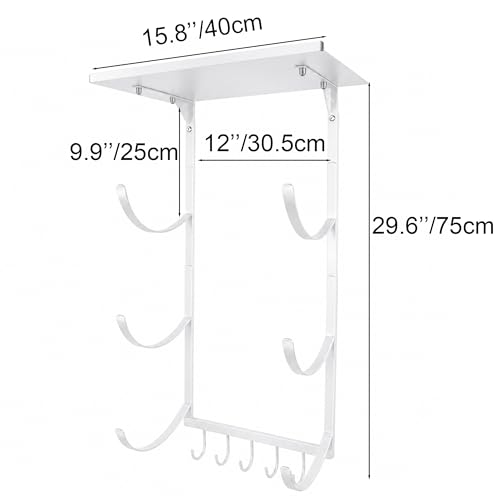 Wall Mount Yoga Mat Storage Rack - color: White