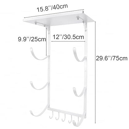 Wall Mount Yoga Mat Storage Rack - color: White